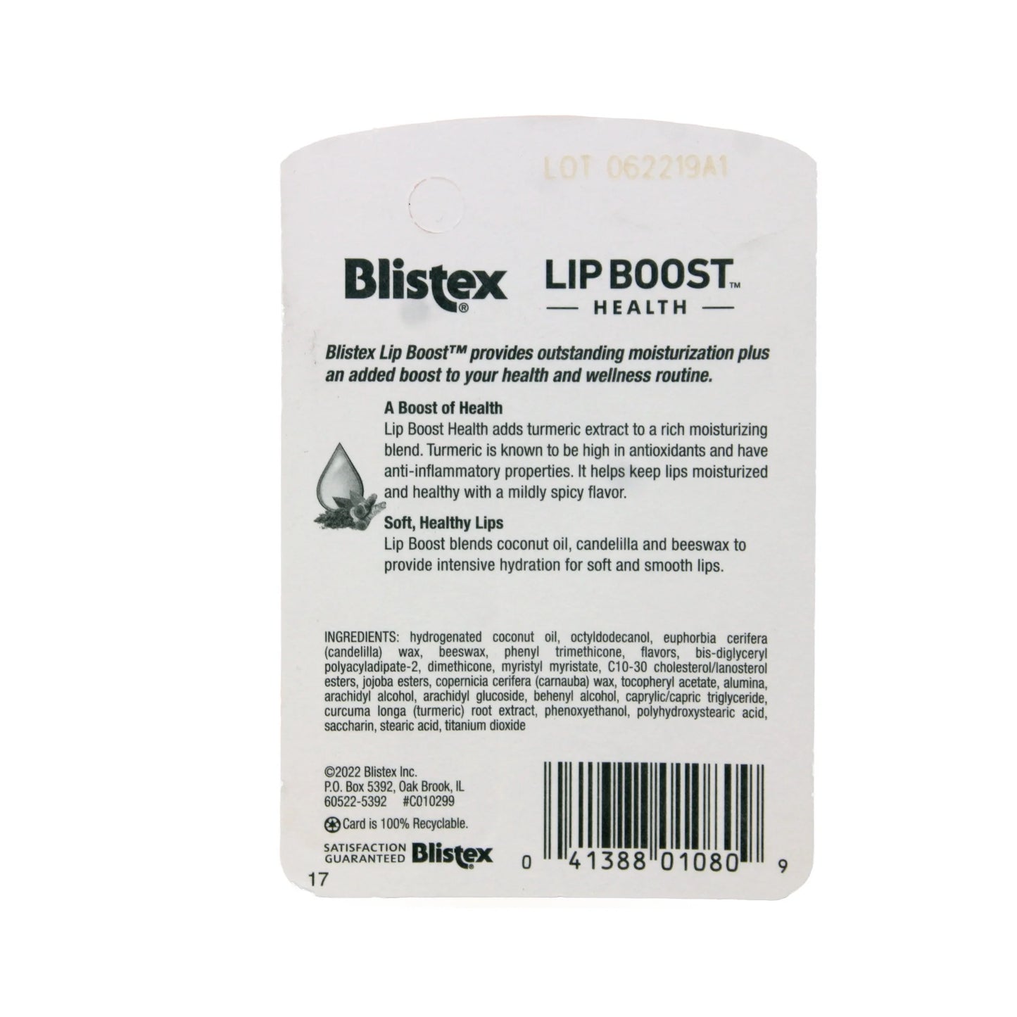 Blistex Lip Boost Health Intensive Hydration Tumeric Moisturizer 0.13oz