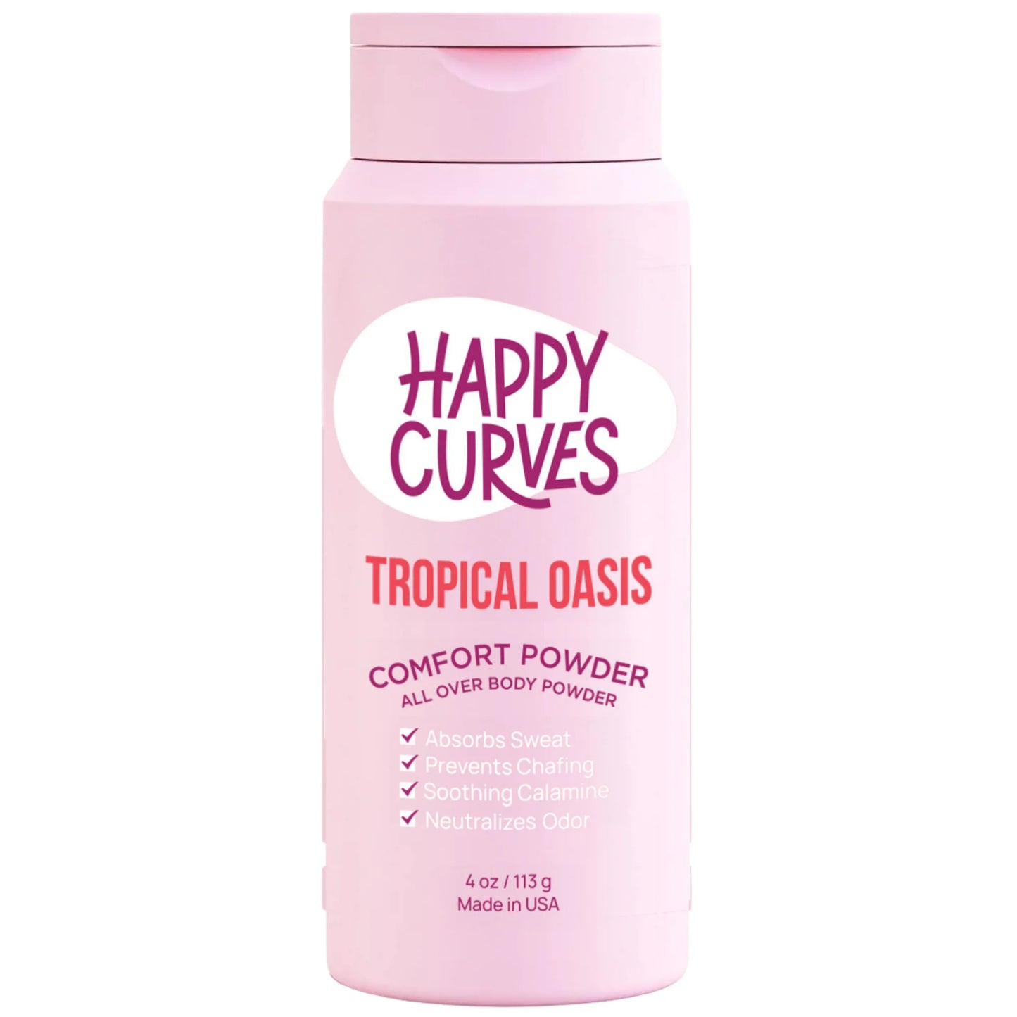 Happy Curves Comfort Powder, Talc & Aluminum Free Deodorant for Women, Tropical Oasis, 4 oz