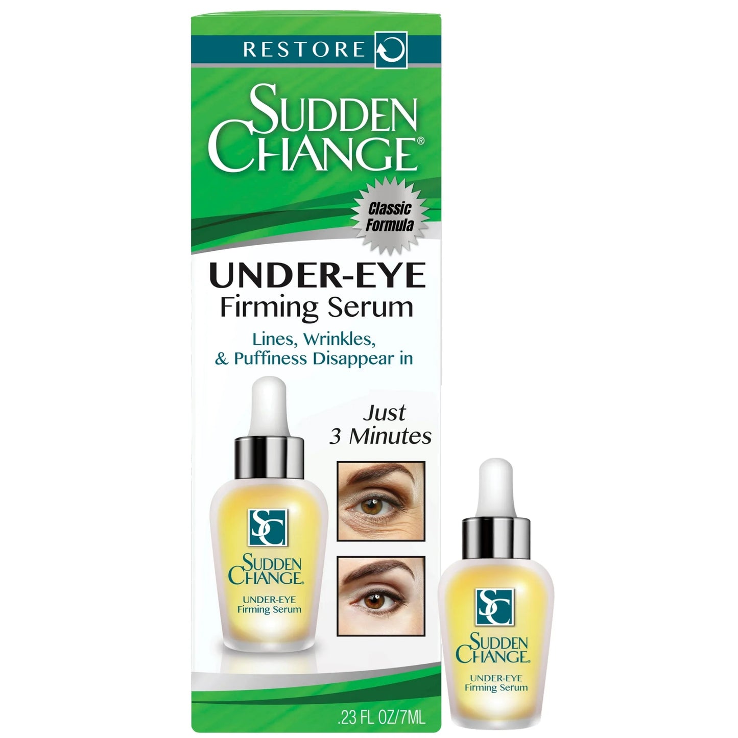 Sudden Change Instant Under-Eye Firming Serum - Under-Eye Bags Treatment for Puffiness, Lines, & Wrinkles - 3 Minute Results (0.23 oz)