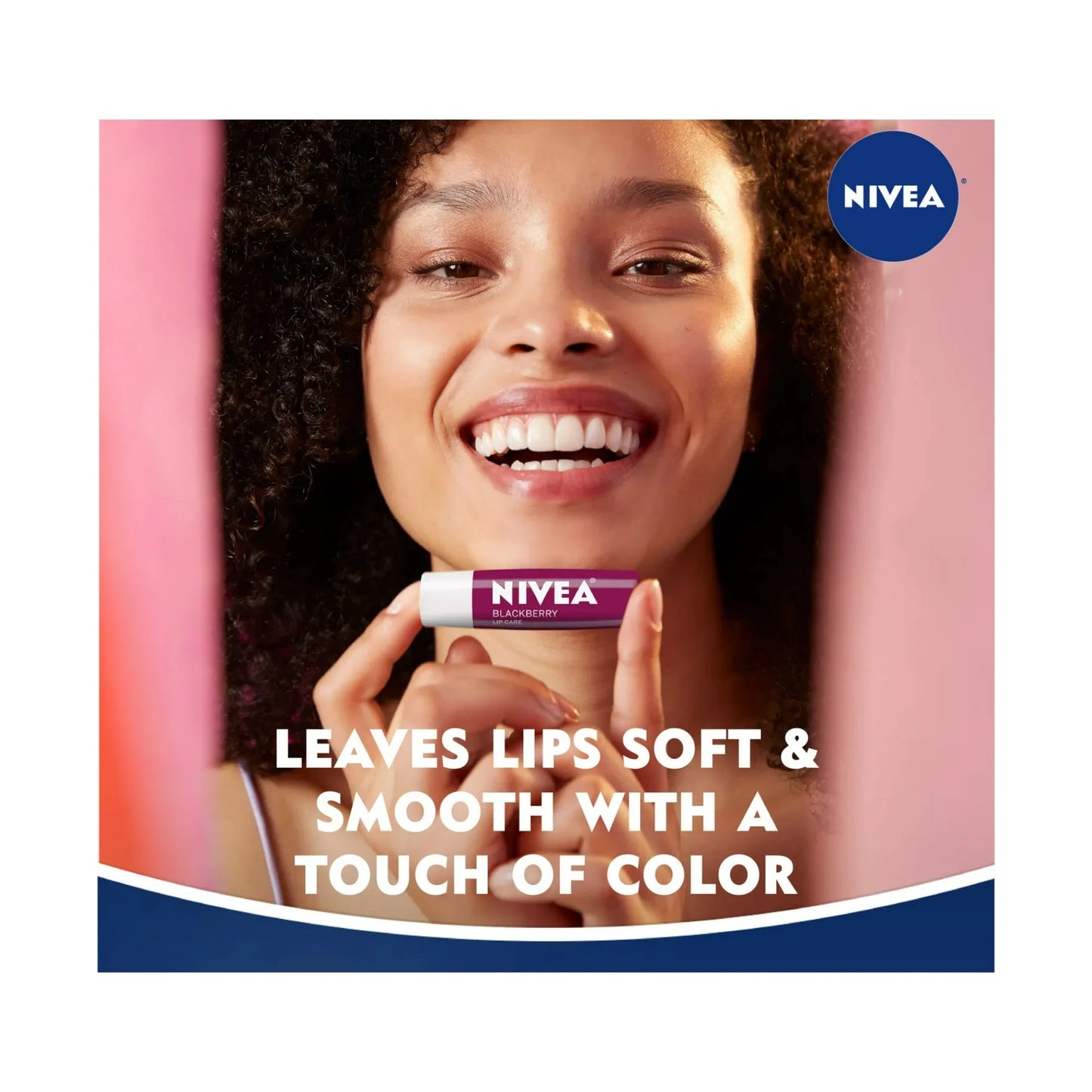 NIVEA Lip Balm, Blackberry Flavored Tinted Lip Balm Stick with Shea Butter and Jojoba Oil, 0.17 Oz