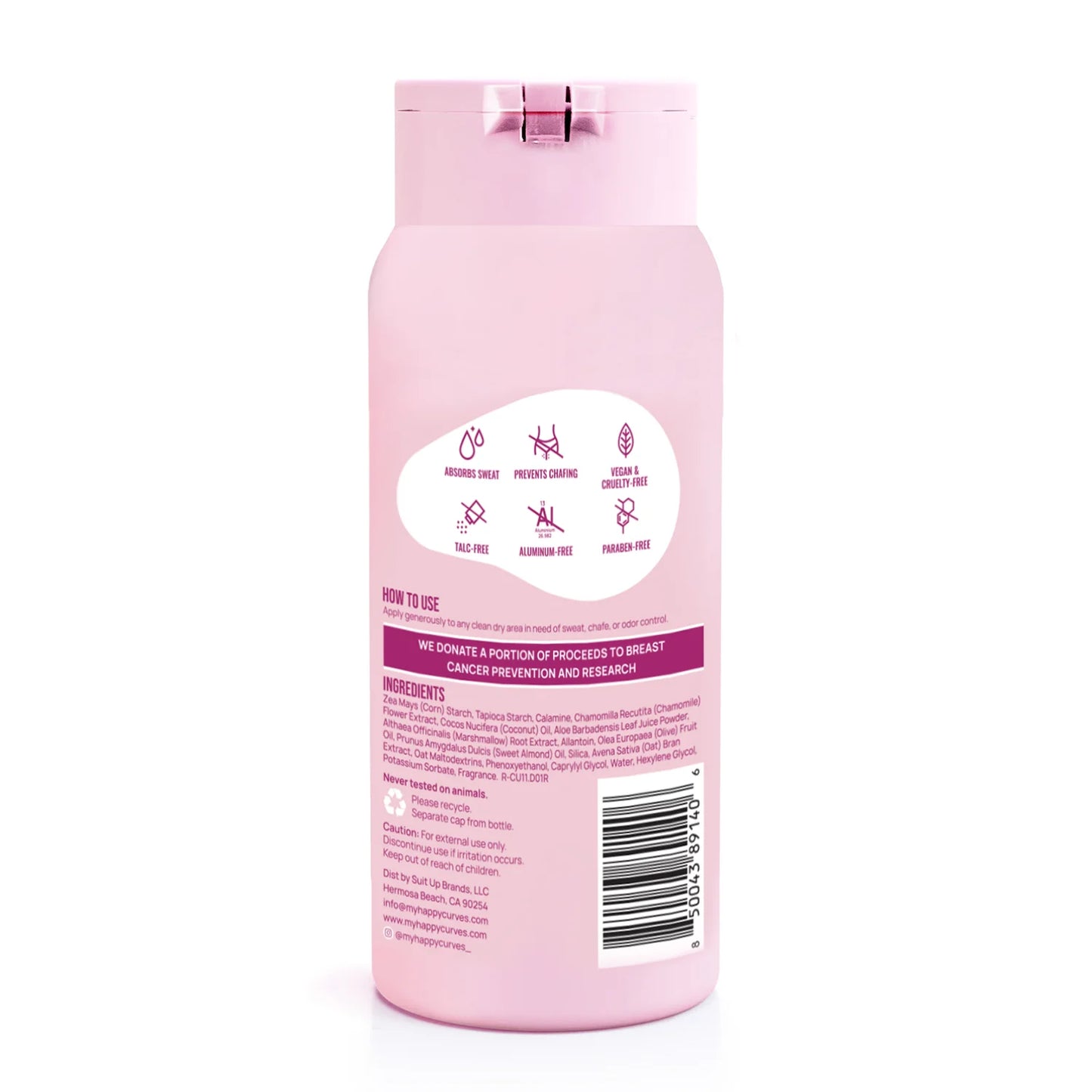 Happy Curves Comfort Powder, Talc & Aluminum Free Deodorant for Women, Tropical Oasis, 4 oz