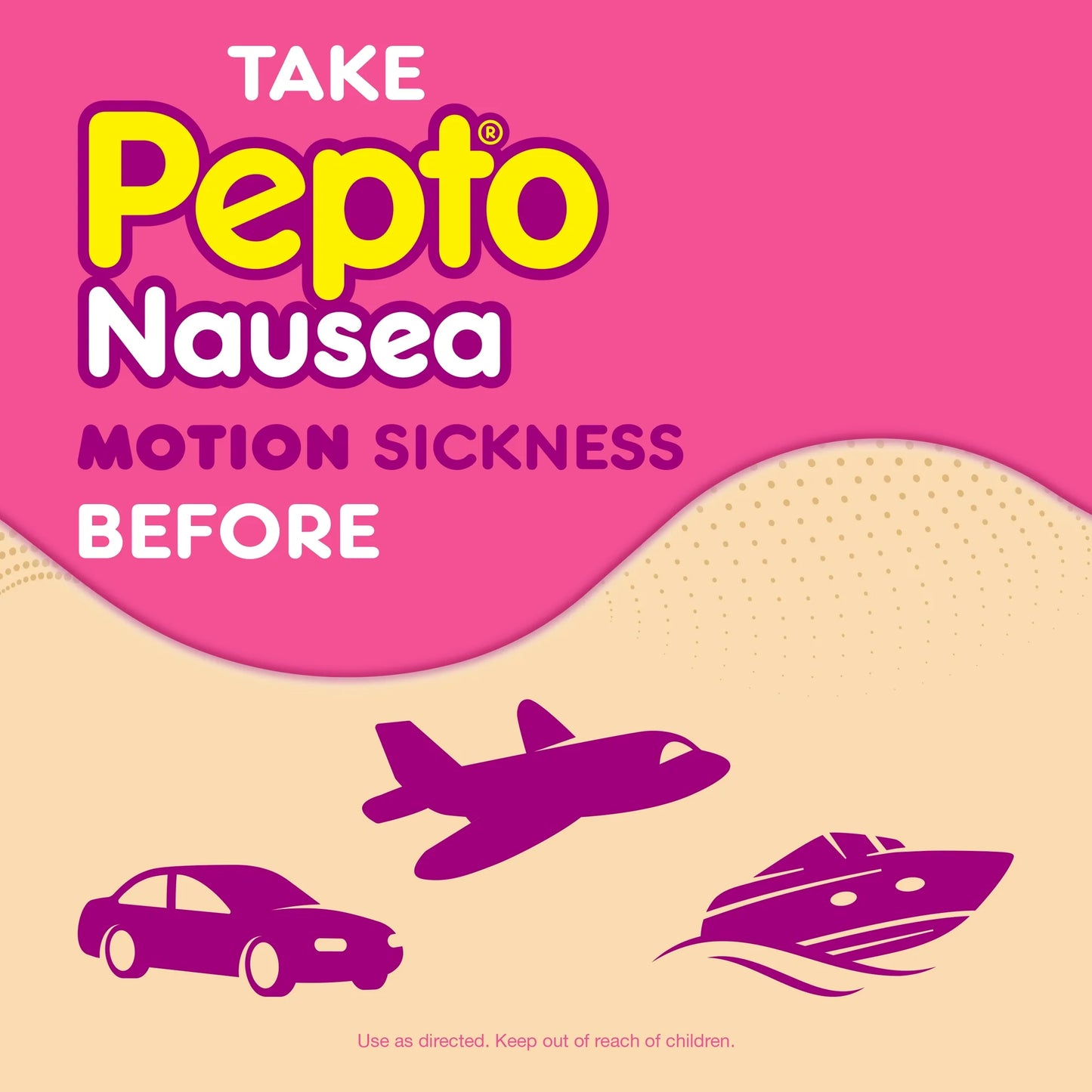 Pepto Bismol Nausea Tablets for Motion Sickness & Nausea Relief, 10 Count