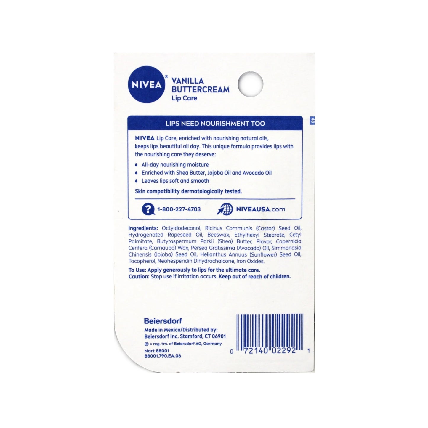 Nivea All-Day Nourishing Moisture Vanilla Buttercream Lip Care, 0.17oz.