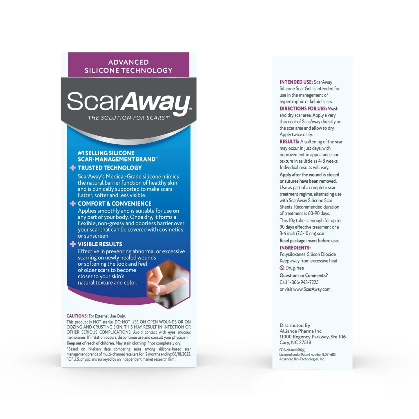 ScarAway Advanced Skincare 100 Percent Medical Grade Silicone Scar Gel, 3 Month Supply