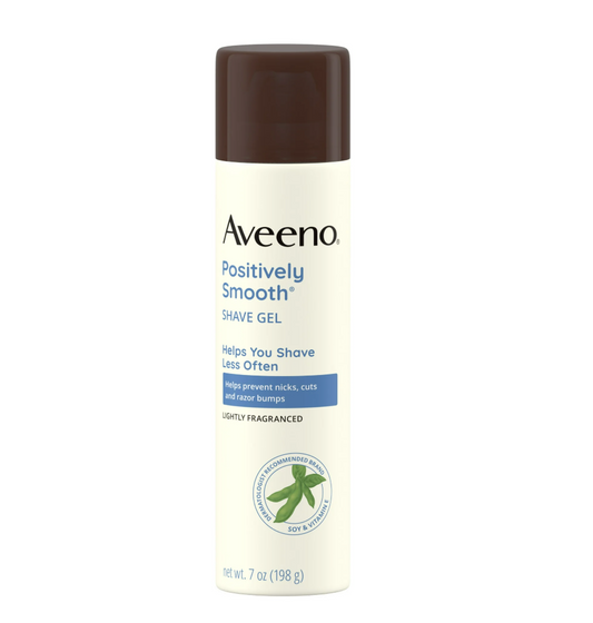 Aveeno Positively Smooth Shaving Gel with Aloe, Shave Cream for Men and Women, Lightly Scented, 7 oz