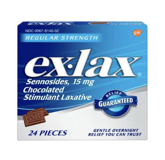 Ex-Lax Regular Strength Chocolated Stimulant Laxative Constipation Relief Pills - 24 Count