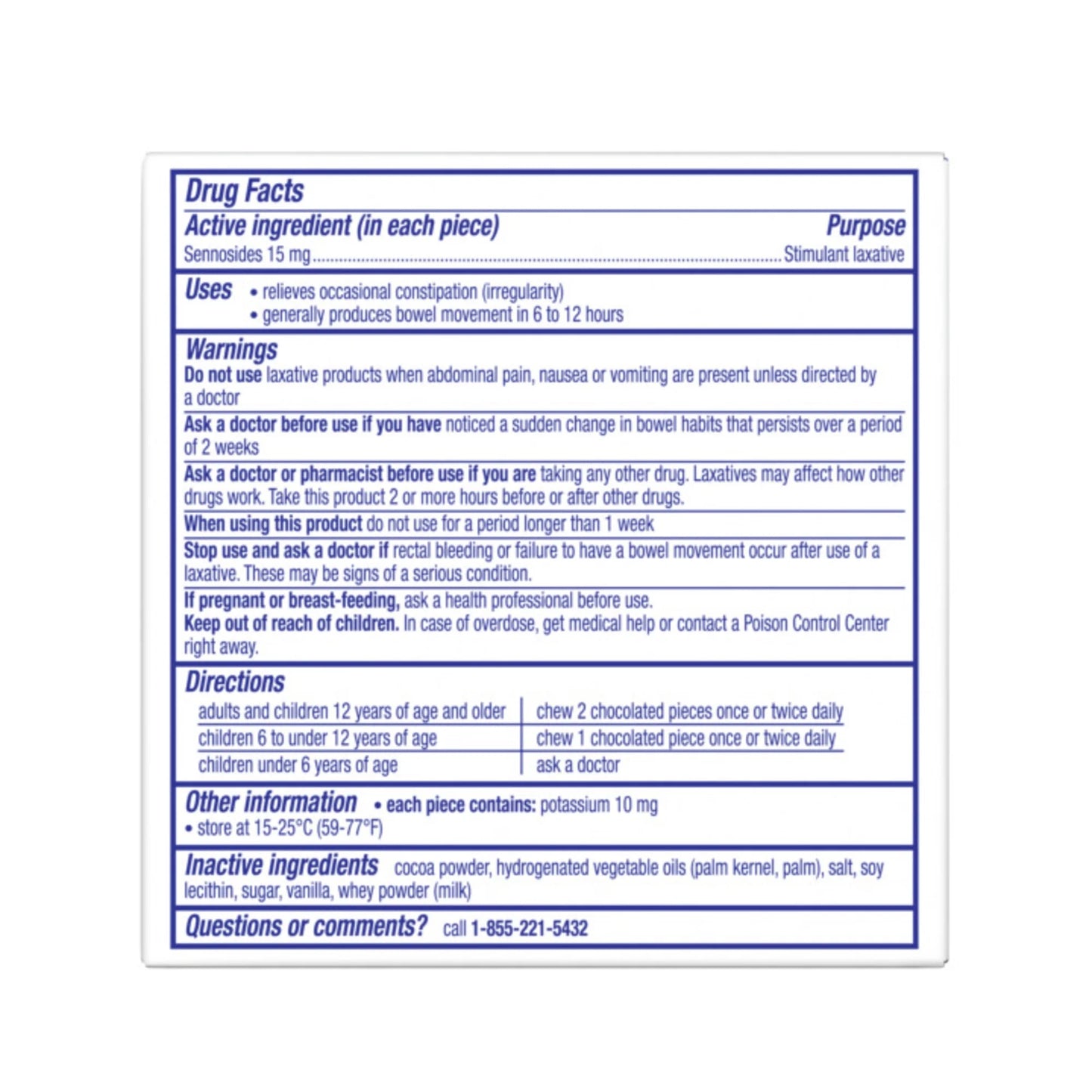 Ex-Lax Regular Strength Constipation Stimulant Laxative Chocolate Pieces, 24 Count